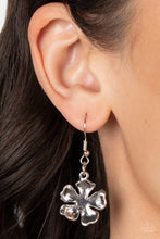 Load image into Gallery viewer, Homegrown Glamour Silver Floral Lanyard Paparazzi Accessories