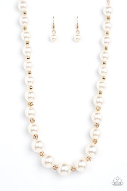 Sail Away With Me Gold Pearl Necklace Paparazzi Accessories