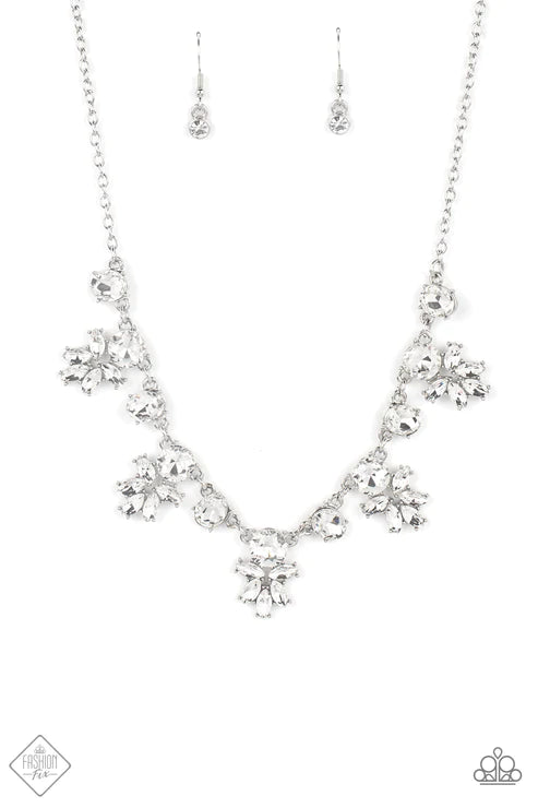 Prismatic Proposal White Rhinestone Necklace Paparazzi Accessories