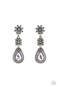 floral,iridescent,multi,post,rhinestones,Floral Fantasy Multi Iridescent Rhinestone Floral Post Earrings