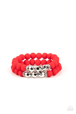 Dip and Dive Red Stretchy Bracelet Paparazzi Accessories