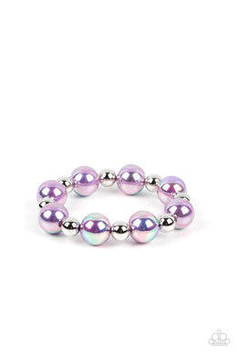 A DREAMSCAPE Come True Purple Pearl Stretchy Bracelet Paparazzi Accessories