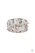 Load image into Gallery viewer, Spring Greetings Pink Rhinestone Floral Stretchy Bracelet Paparazzi Accessories