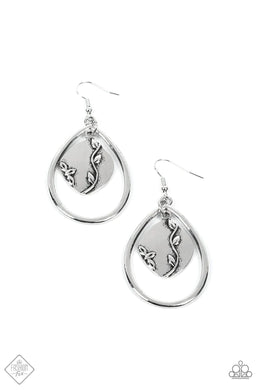 Artisan Refuge Silver Floral Earrings Paparazzi Accessories