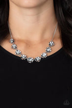 Load image into Gallery viewer, Petunia Palace Blue Rhinestone Floral Necklace Paparazzi Accessories
