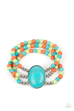 Stone Pools Multi Stone Stretchy Bracelet Paparazzi Accessories