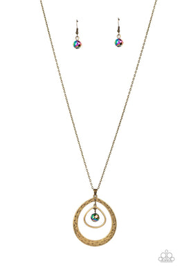 Tasteful Teardrops Brass Oil Spill Necklace Paparazzi Accessories