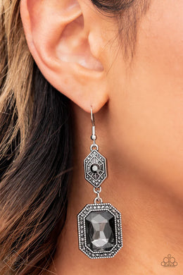 Starry-Eyed Sparkle Silver Rhinestone Earring Paparazzi Accessories