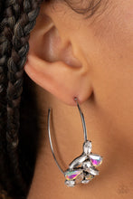 Load image into Gallery viewer, Arctic Attitude Multi Iridescent Rhinestone Hoop Earrings Paparazzi Accessories