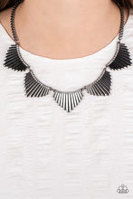 Load image into Gallery viewer, Mane Street Black Gunmetal Rhinestone Necklace Paparazzi Accessories