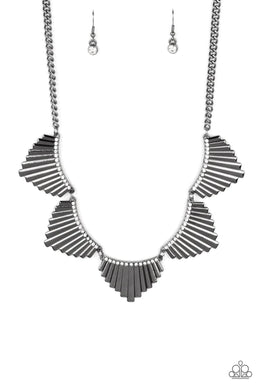 Mane Street Black Gunmetal Rhinestone Necklace Paparazzi Accessories