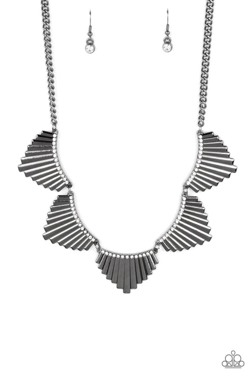 Mane Street Black Gunmetal Rhinestone Necklace Paparazzi Accessories