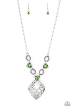 Load image into Gallery viewer, Contemporary Connections Green Rhinestone Necklace Paparazzi Accessories