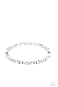 coil,rhinestones,white,Rhinestone Spell White Rhinestone Coil Bracelet