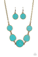 Load image into Gallery viewer, Santa Fe Flats Brass Turquoise Brass Necklace Paparazzi Accessories