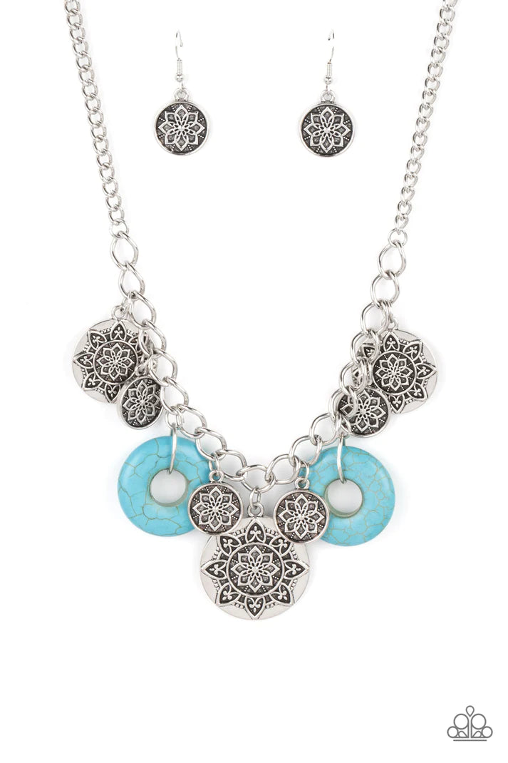 Western Zen Blue Stone Necklace Paparazzi Accessories