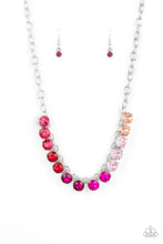 Load image into Gallery viewer, Rainbow Resplendence Pink Rhinestone Necklace Paparazzi Accessories