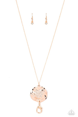 Boom and COMBUST Rose Gold Lanyard Paparazzi Accessories