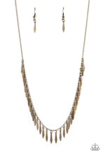Load image into Gallery viewer, Striking Sheen Brass Necklace Paparazzi Accessories