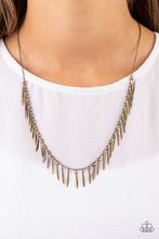 Load image into Gallery viewer, Striking Sheen Brass Necklace Paparazzi Accessories