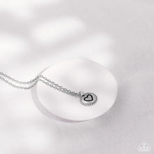 Load image into Gallery viewer, Stamped Sentiment Silver Heart Necklace Paparazzi Accessories
