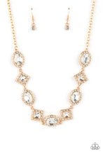 Load image into Gallery viewer, Diamond Season Gold Rhinestone Necklace Paparazzi Accessories