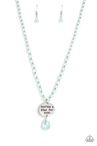 blue,faith,short necklace,Priceless Plan Blue Necklace