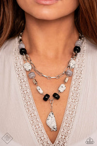 black,crackle stone,fashion fix,post,short necklace,stretchy,wide back,Simply Santa Fe Complete Trend Blend 1023