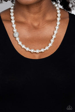 Countess Chic White Pearl Necklace Paparazzi Accessories