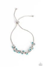 Load image into Gallery viewer, Intertwined Illusion Blue Rhinestone Lariat Bracelet Paparazzi Accessories