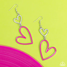 Load image into Gallery viewer, Pristine Pizzazz Pink Heart Earrings Paparazzi Accessories