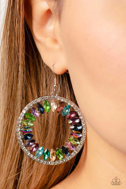 Wall Street Wreaths Multi Rhinestone Earrings Paparazzi Accessories