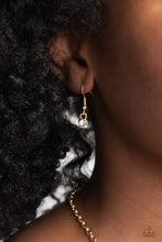 Load image into Gallery viewer, Garden Princess Gold Pearl Rhinestone Floral Necklace Paparazzi Accessories