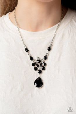 Twinkle Of An Eye Black Rhinestone Necklace Paparazzi Accessories