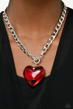 Load image into Gallery viewer, Glassy Hero Red Heart Necklace Paparazzi Accessories
