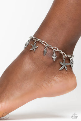 Stars and Shells Silver Anklet Paparazzi Accessories