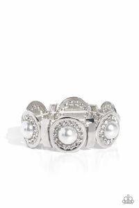 pearl,stretchy,white,Summer Serenade White Pearl Stretchy Bracelet