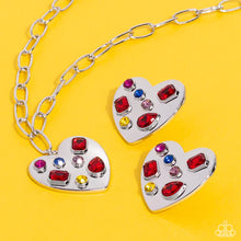 Load image into Gallery viewer, Online Dating Red Rhinestone Heart Necklace Paparazzi Accessories
