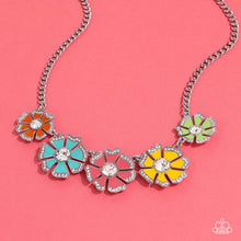 Load image into Gallery viewer, Playful Posies Multi Floral Rhinestone Necklace Paparazzi Accessories