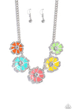 Load image into Gallery viewer, Playful Posies Multi Floral Rhinestone Necklace Paparazzi Accessories