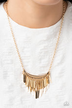 Load image into Gallery viewer, Cue the Chandelier Gold Necklace Paparazzi Accessories