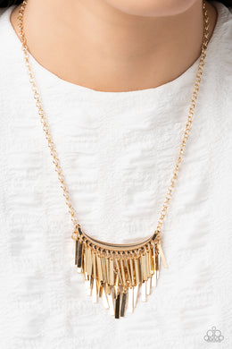 Cue the Chandelier Gold Necklace Paparazzi Accessories