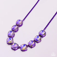 Load image into Gallery viewer, Combustible Command Purple Oil Spill Rhinestone Necklace Paparazzi Accessories