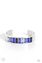 Load image into Gallery viewer, Practiced Poise Blue Rhinestone Cuff Bracelet Paparazzi Accessories