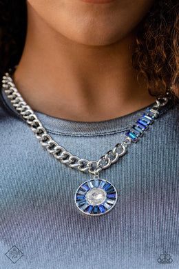 Tiered Talent Blue Rhinestone Necklace Paparazzi Accessories