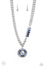 Load image into Gallery viewer, Tiered Talent Blue Rhinestone Necklace Paparazzi Accessories