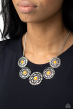 Load image into Gallery viewer, Chrysanthemum Craze Orange Floral Cat&#39;s Eye Necklace Paparazzi Accessories