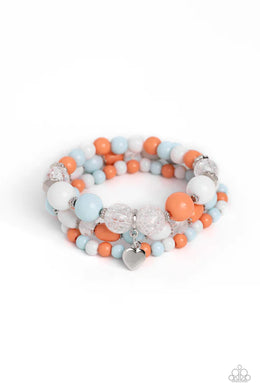 Heartfelt Haven Blue Stretchy Bracelet Paparazzi Accessories