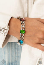 Load image into Gallery viewer, Fearlessly Fastened Multi Rhinestone Bracelet Paparazzi Accessories