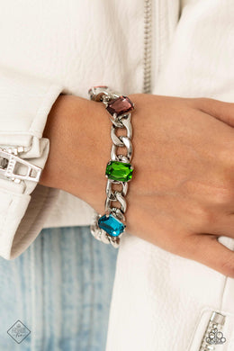 Fearlessly Fastened Multi Rhinestone Bracelet Paparazzi Accessories